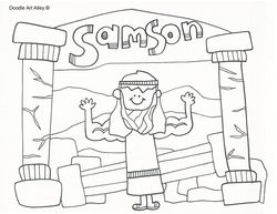 Samson Hair Coloring Page Coloring Pages